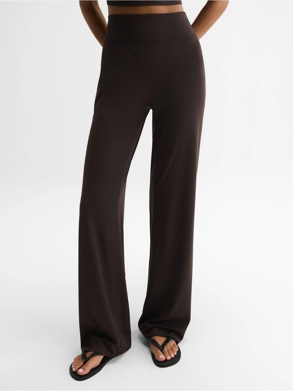 Adanola Wide-Leg Lounge Jumpsuit Pants — mocha brown